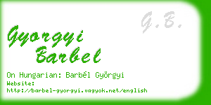 gyorgyi barbel business card